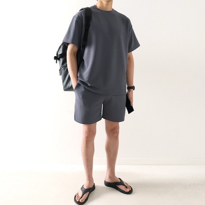 뉴테크 아이스 쿨 링클프리 셋업 반팔 반바지 세트 ZZBSET056