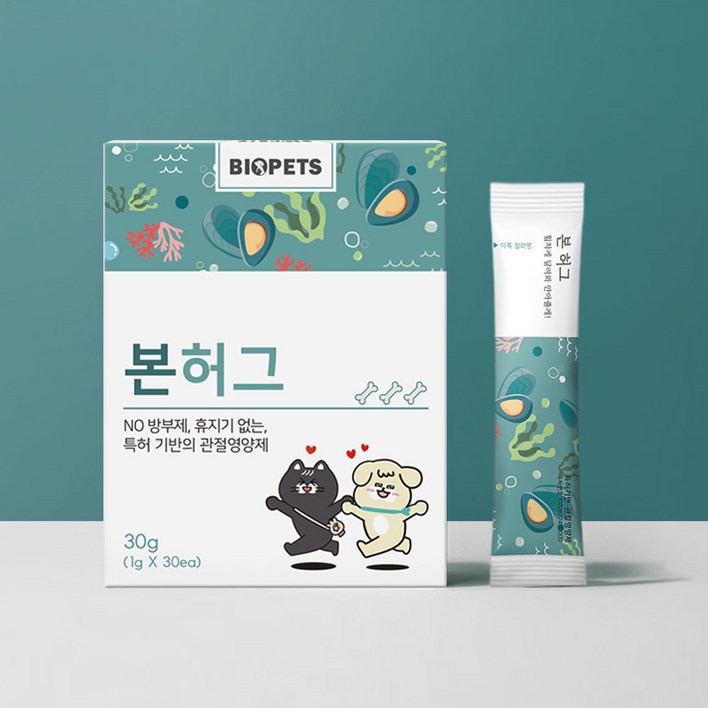 강아지 고양이 관절영양제 본허그 30EA, 1개 강아지 고양이 관절영양제 본허그 30EA, 1개