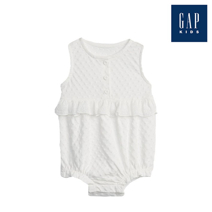 갭키즈 아일렛 프릴 도트 바디수트826107019WH