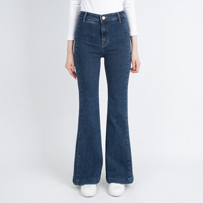 게스 여성 청바지 사이드 디테일 플레어 붓컷 YN3D6127
