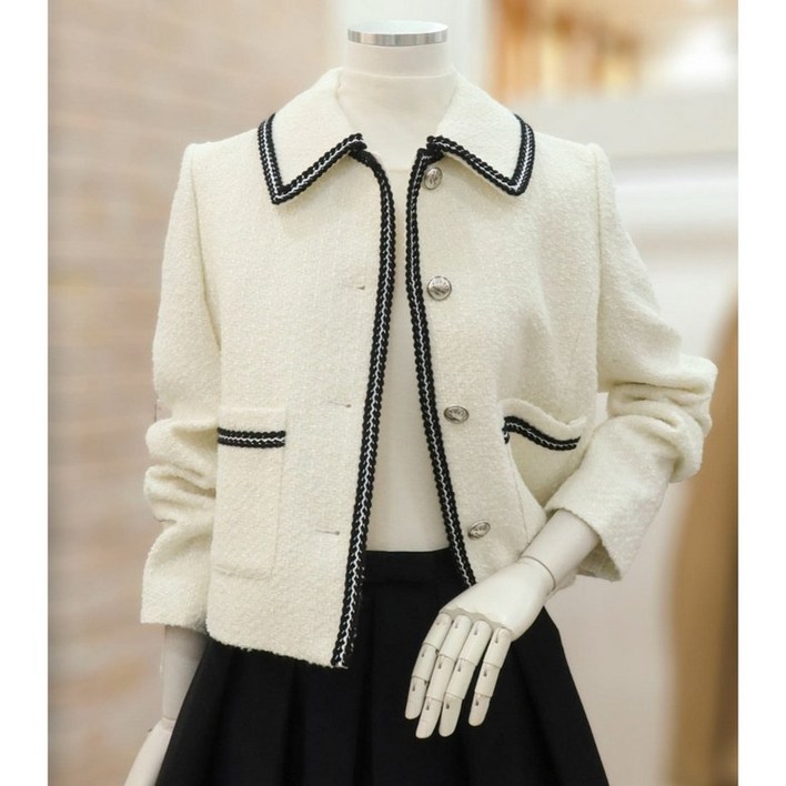 JJ JIGOTT JJ지고트 브레이드 디테일 크롭 재킷  GP2M0JK901DG