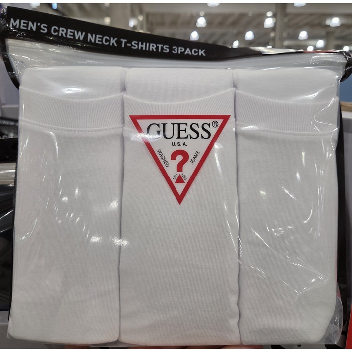 게스 남성용 크루넥 면티셔츠 3장세트 무지 라운드넥 교복 셔츠 이너티 레이어드 반팔티