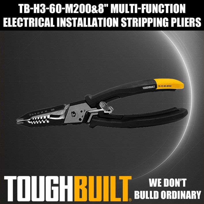ToughBuilt 0-H3-60-M200 8인치 다기능 전기 설치 와이어 스트리퍼 수공구 액세서리