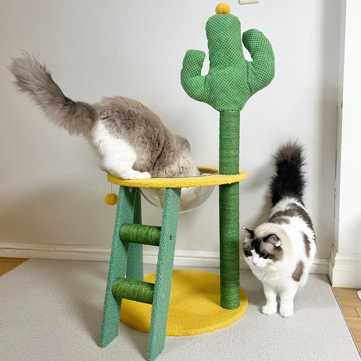 펫카 선인장 해먹 스크래쳐 캣타워 고양이장난감 기둥형 105cm, 1개, 혼합