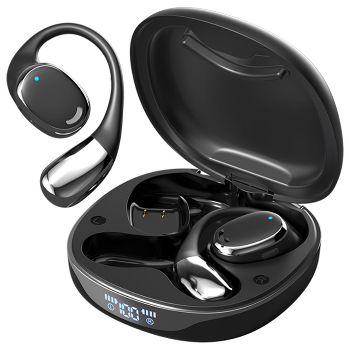 오지렌 무선 ENC 노이즈 캔슬링오픈 귀걸이형 블루투스 이어폰, 블랙