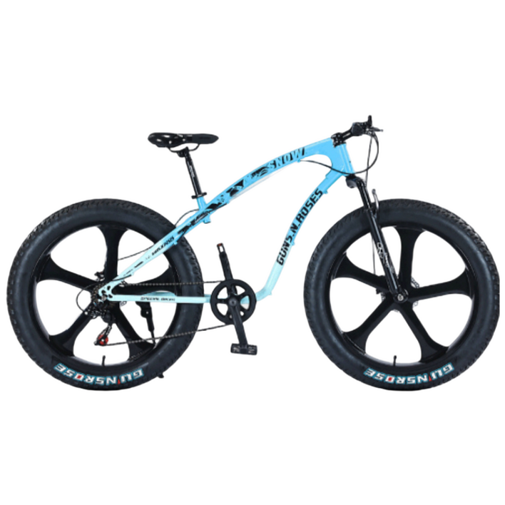 크랭커 풀샥 MTB 팻바이크 산악자전거 광폭 타이어 오프로드, 1개, 175cm, 스카이블루5블레이드휠