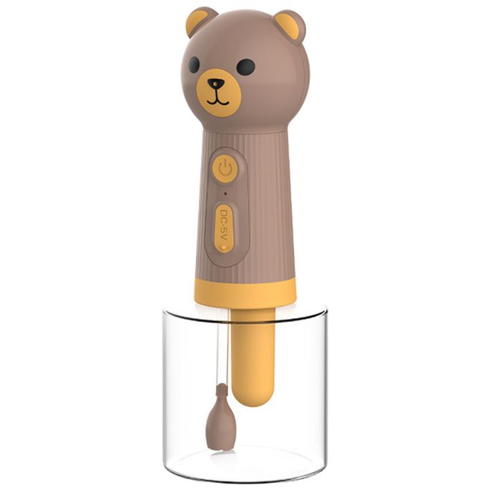 누몽스 강아지 고양이 샴푸 거품기 댕댕이 반려동물 스파 버블머신 희석용기 곰돌이거품기, 1개, 브라운, 곰돌이버블기