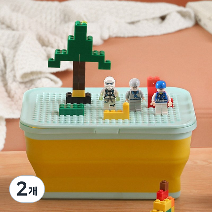 YMB 안전한 친환경 소재 레고 정리함 레고 수납함 레포판 뚜껑 수납함