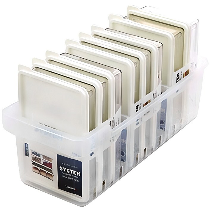 창신리빙 냉장고 정리 저안트레이 대 + 소분용기 대 1호 6p + 2호 2p 세트