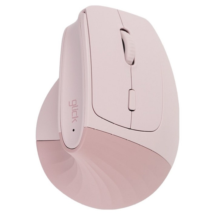 지클릭커 오피스프로 사무용 버티컬 인체공학 블루투스 무소음 무선 마우스, 핑크, OP80