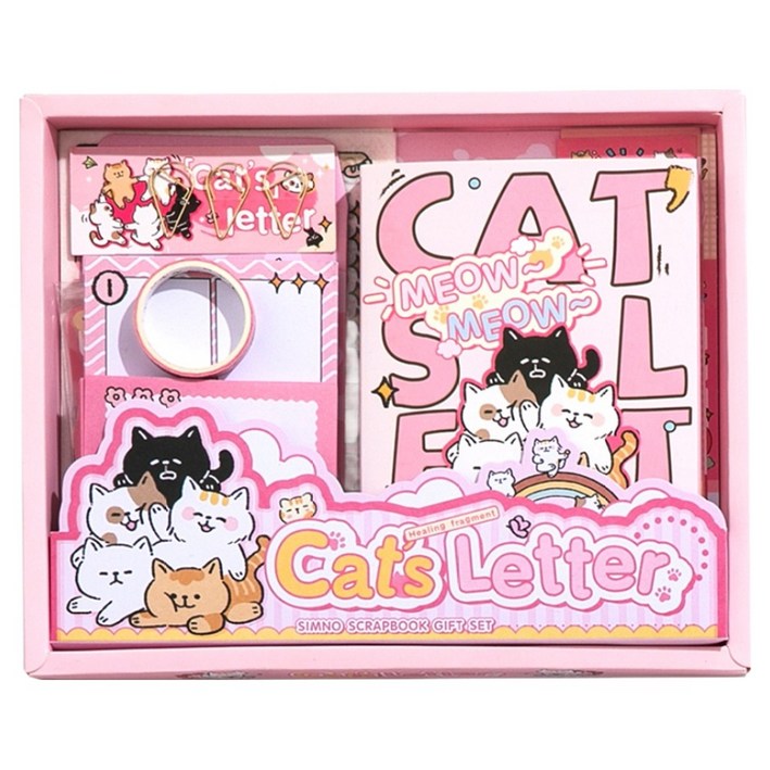 스티코니 스크랩북 다이어리 꾸미기 세트, 고양이의편지, 1세트