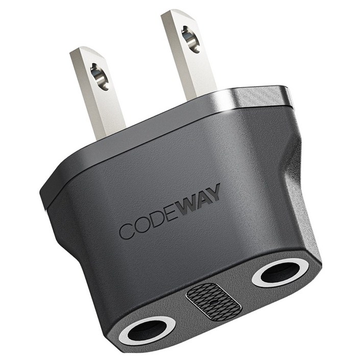 코드웨이 돼지코 220V 변환 110V 플러그 여행용 어댑터 블랙 35x40mm, 40mm, 블랙, 1개