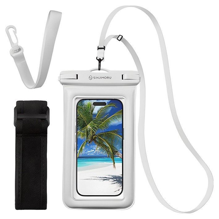 신지모루 IPX8스펀지 튜브 4중잠금 스마트폰 방수팩 크로스 스트랩  암밴드  핸드 스트랩
