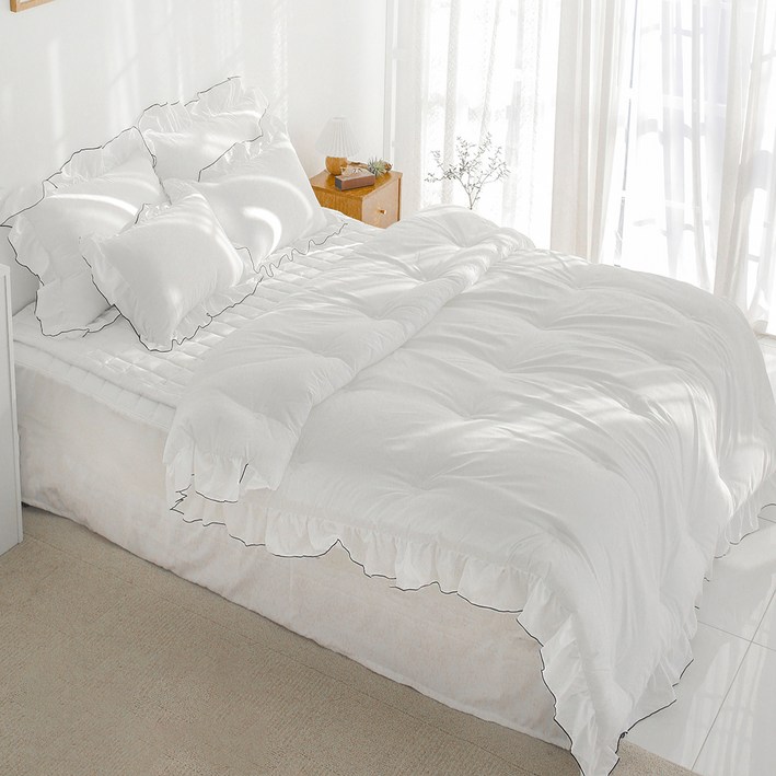 이불넷 국산 퓨어 레이스 차렵이불  베개커버 세트