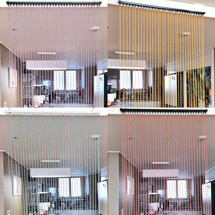 (비즈커튼) 오로라줄장식 인테리어 폭80cm X 높이1.5m, 한세트, 레드