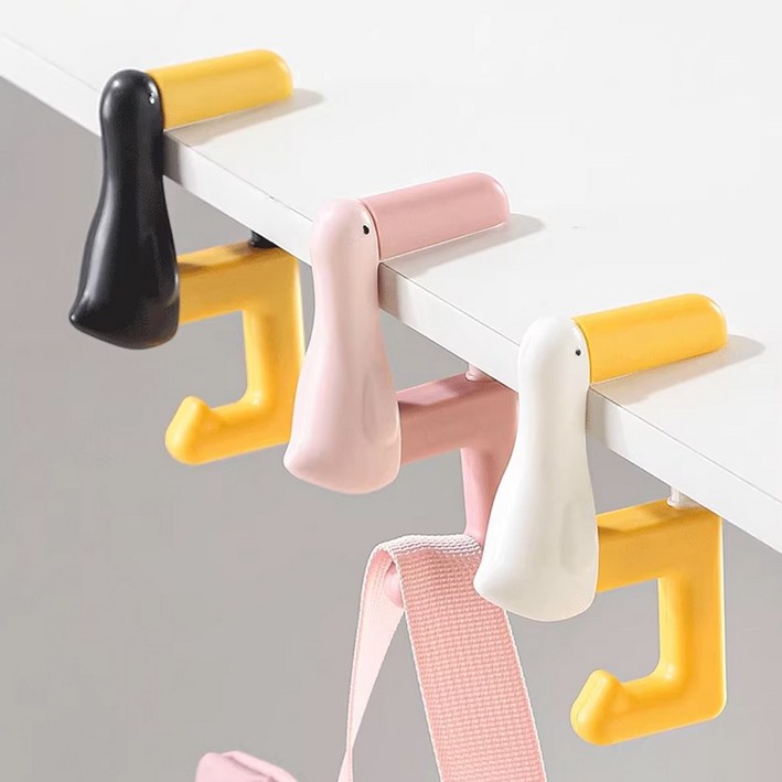 시우리빙 오리 캐릭터 고정 후크 가방걸이 3개세트, 3개