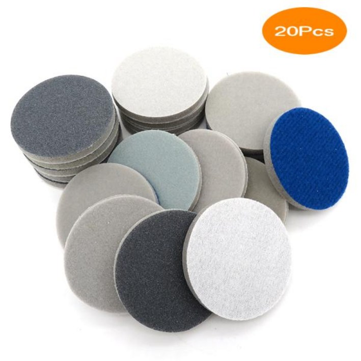 2 인치 50mm 스폰지 샌딩 디스크 샌드페이퍼 후크 및 루프 습식 건식 300-3000 자동차 전화 연마 및 연삭 용 그릴