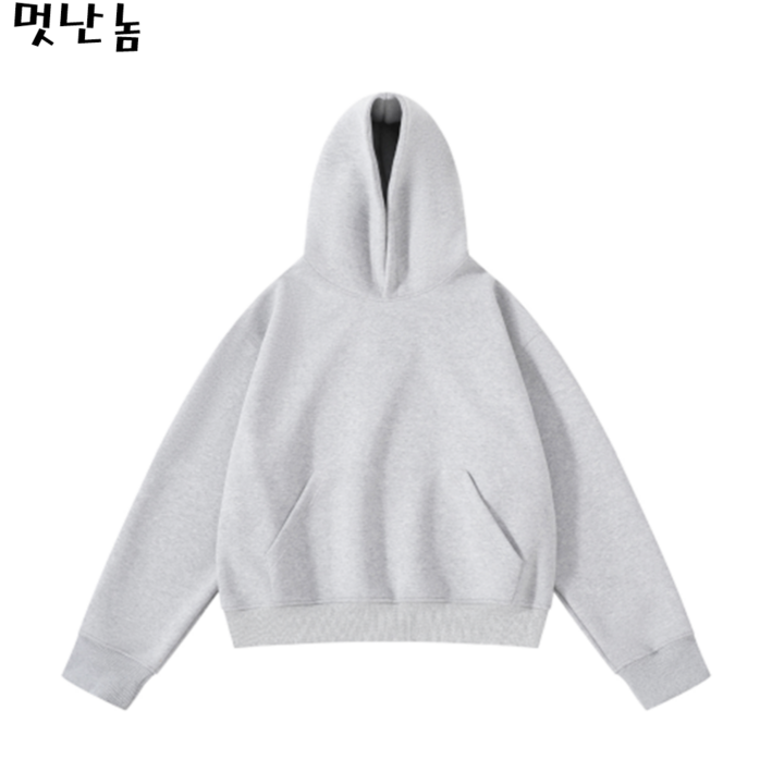남자 오버핏 후드티 숏후드 커플 두꺼운 후드티셔츠