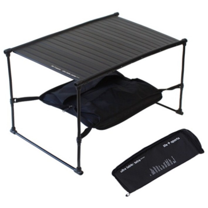 라이프스포츠 펜타 백패킹테이블 캠핑 경량 717g, 블랙