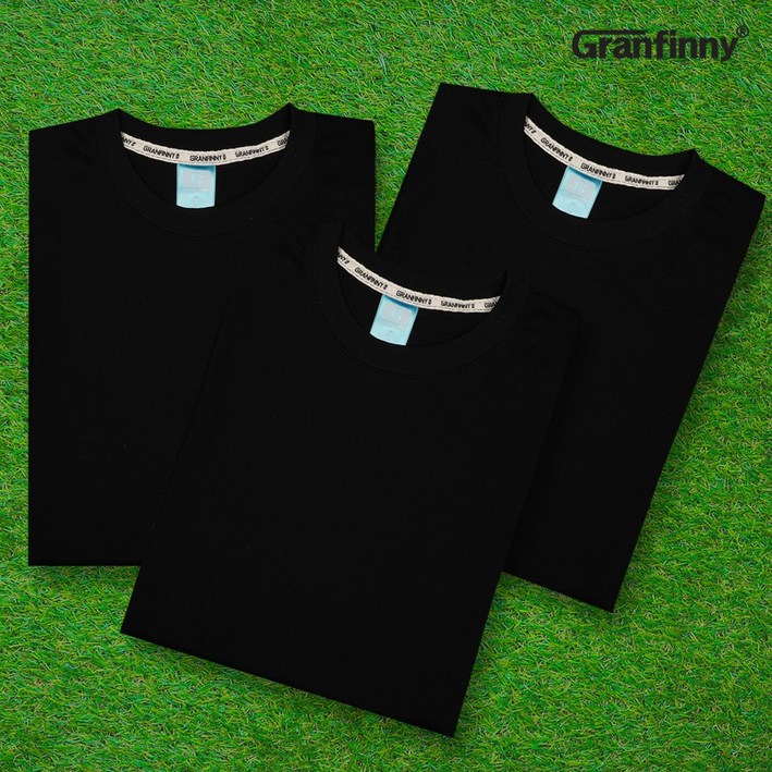그랜피니 프리미엄 베이직 라운드 무지 반팔 티셔츠 세트 GMSBS 3PACK