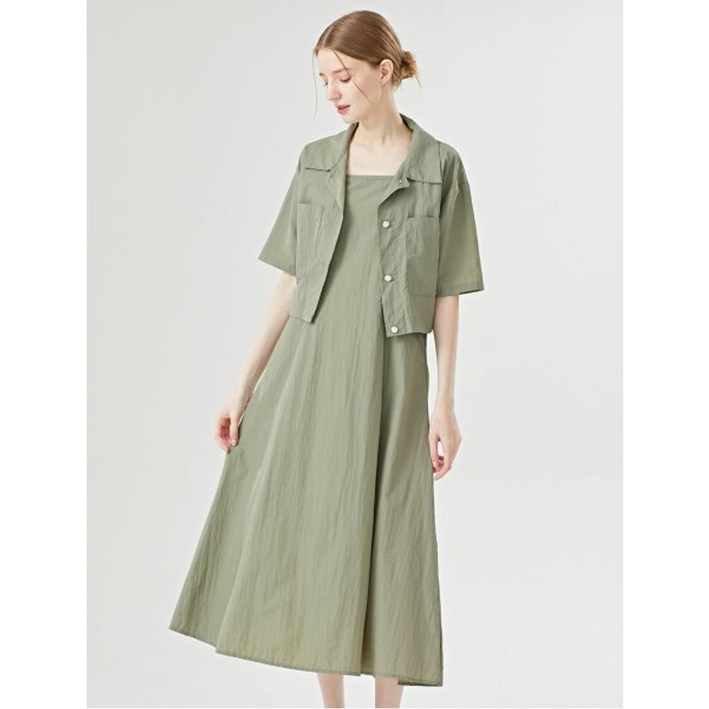 하프 버튼 자켓 뷔스티에 원피스 셋업 TW2OP020L0