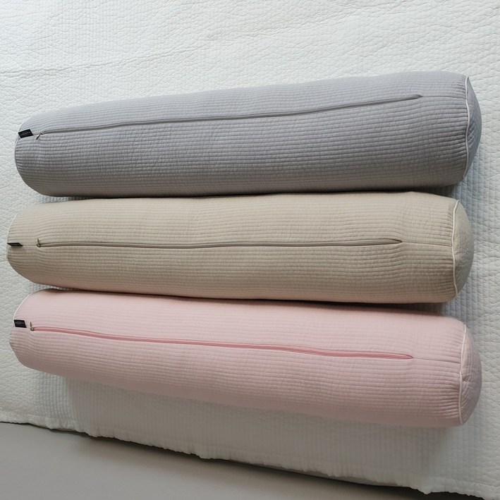 국산 오가닉 원형롱쿠션 긴쿠션 솜 커버 순면 피그먼트 바디필로우 안고자는 베개