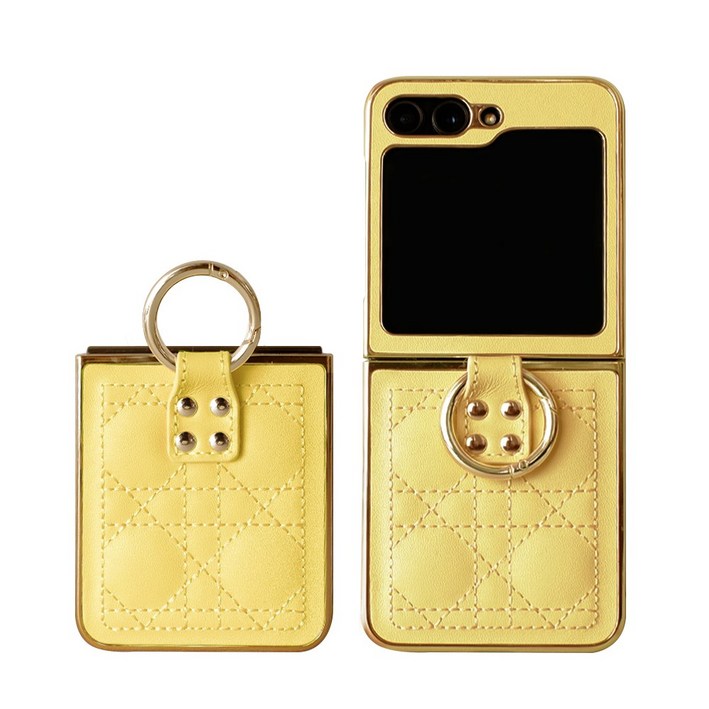 제루크 갤럭시 호환 Z플립 제트플립 지플립 소가죽 골드라인 링 케이스