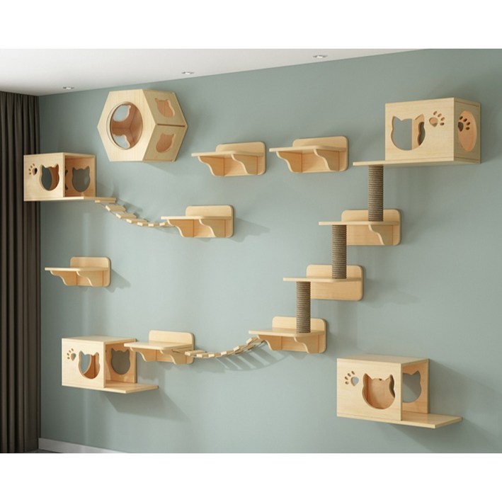 캣워커 고양이 캣워크 벽걸이 캣타워 선반 벽타워 숨숨집 DIY 스크래쳐 셀프 구름다리 세트