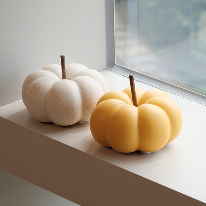 호박 인테리어 장식품 세라믹 오브제, 베이지