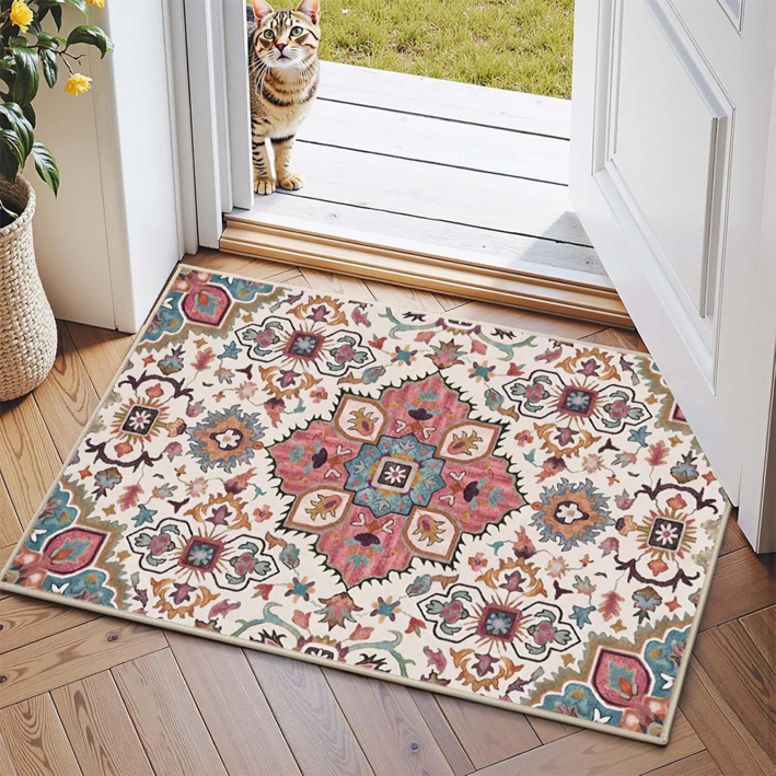 TRISEN 보헤미안 스타일 장주머니 카펫 크리스탈 벨벳 먼지방지 미끄럼방지 물세탁 쉬운 관리 사계절 현관 복도 소파옆 침대옆 주방 거실 서재 이사선물 북유럽 인스타일