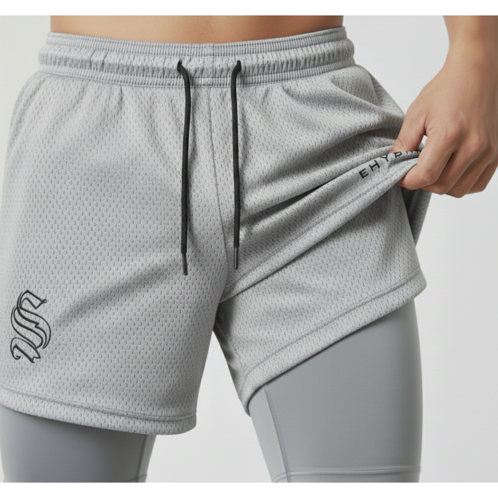 하이브릭스 투인원 남자 레깅스 반바지 마라톤 러닝복