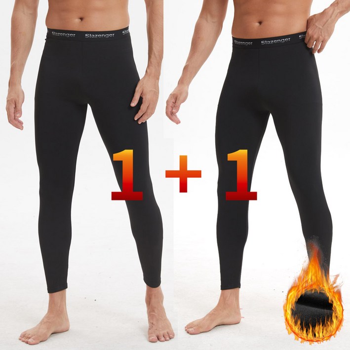 11 슬레진저 남성 기모 내복 바지 초극세사 기모 발열 타이즈 초경량 빅사이즈 2매입