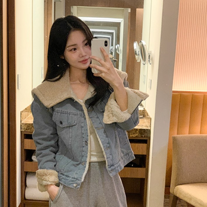 메이빈스무료배송파디 빅카라 데님 자켓