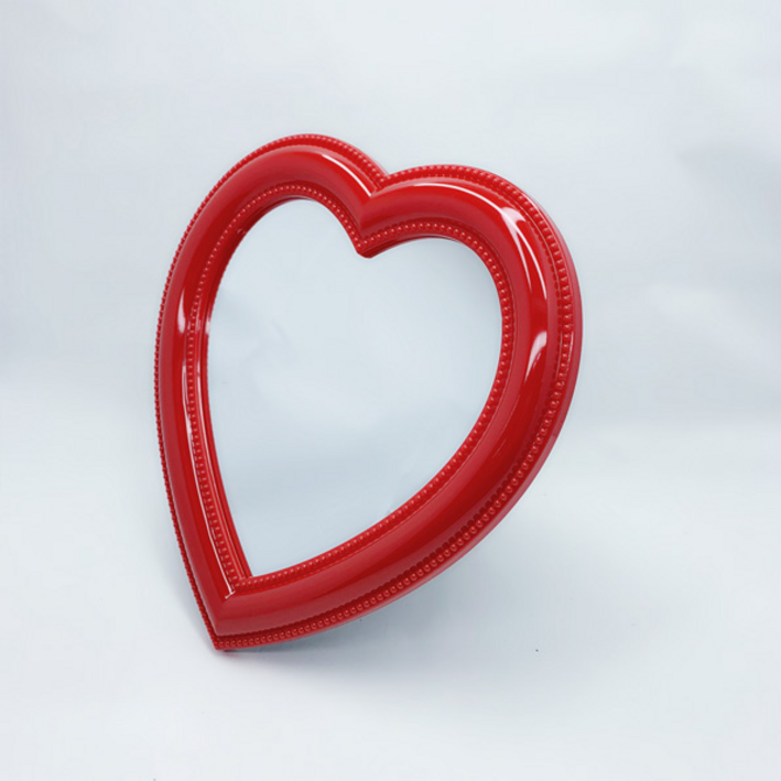하트 탁상 화장대 거울, 레드