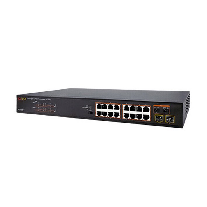 솔텍 SFC516HP-V3 PoE 16포트 1G SFP 2포트 PoE 광스위치허브