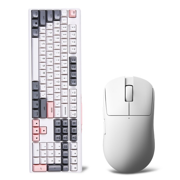 몬스타 가츠 X108 SE 멤브레인 유선 저소음 키보드마우스 세트, 인체공학, 피치요거트, X108SE