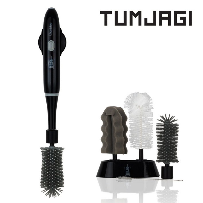 [SUNRISE MALL] 텀자기 전동 식기 세척 브러쉬 360도 회전 전동솔 전동세척솔 주방세척솔 텀블러 물병 젖병 컵 잔 식기 주전자 주방브러쉬, 1세트