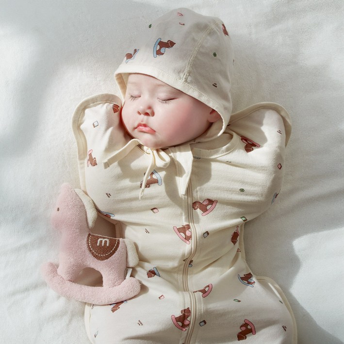 마롤로뜨 통잠 스와들 업다운지퍼 신생아 나비잠자세 꼬물이 아기 블랭킷 내의 속싸개 모로반사방지 봄 여름 가을 겨울