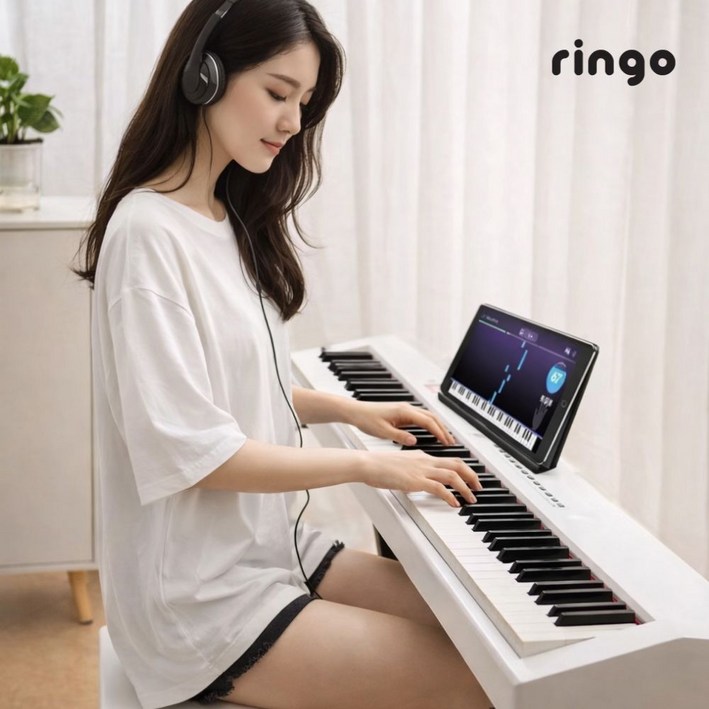링고 전자피아노 88건반 블루투스 연동 / 전용스탠드 패키지, 1개, 화이트, 링고피아노+전용스탠드 패키지