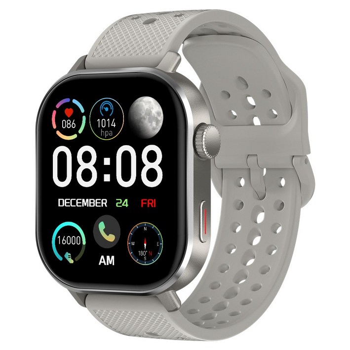 와피크 아웃도어 스마트 워치 ST60 SOS통화 AI운동인식 스포츠시계, GPS + 블루투스, 5.4cm, 실버