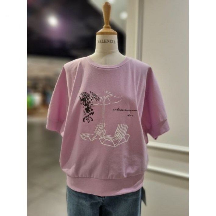 발렌시아 라운드 프린트 볼륨 티셔츠 246GC66 한정수량 (687012 )