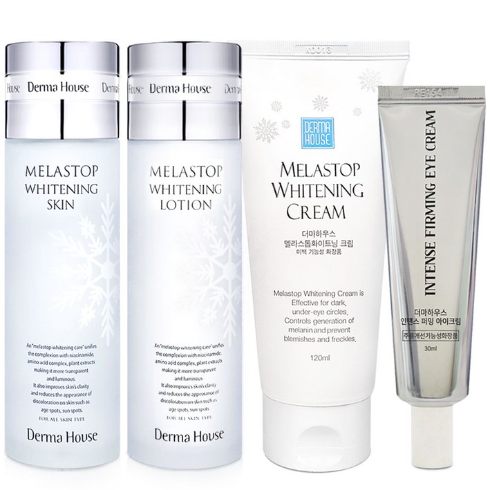 더마하우스 멜라스톱 화이트닝 대용량크림 4종 미백스킨미백로션미백대용량크림아이크림30ml 미백기능성 잡티관리눈가 목 입가주름주름개선기능성, 1세트