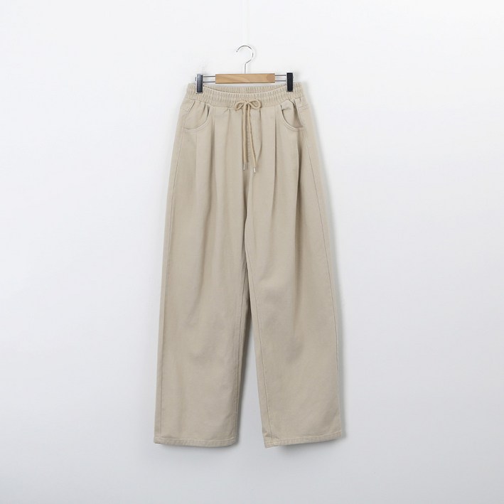 숏기본롱 투핀턱 밴딩 코튼 팬츠 #710922