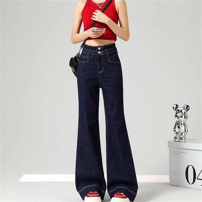 SAHINER 여성바지 키작녀 와이드 날씬해 보이는 부츠컷청바지 BNZ30