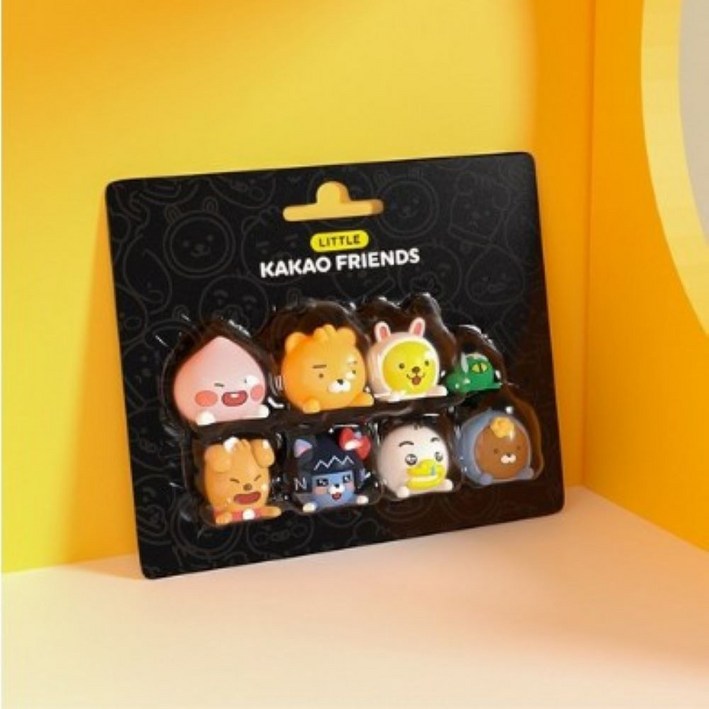 카카오프렌즈 차량 피규어 8p 세트 대시보드 장식 네비게이션 꾸미기 자동차 실내 소품, 1세트