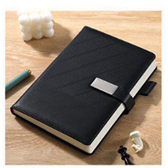 미래마켓 A5 양장 가죽 업무용 다이어리 회사 수첩 일기장 150매, 블랙