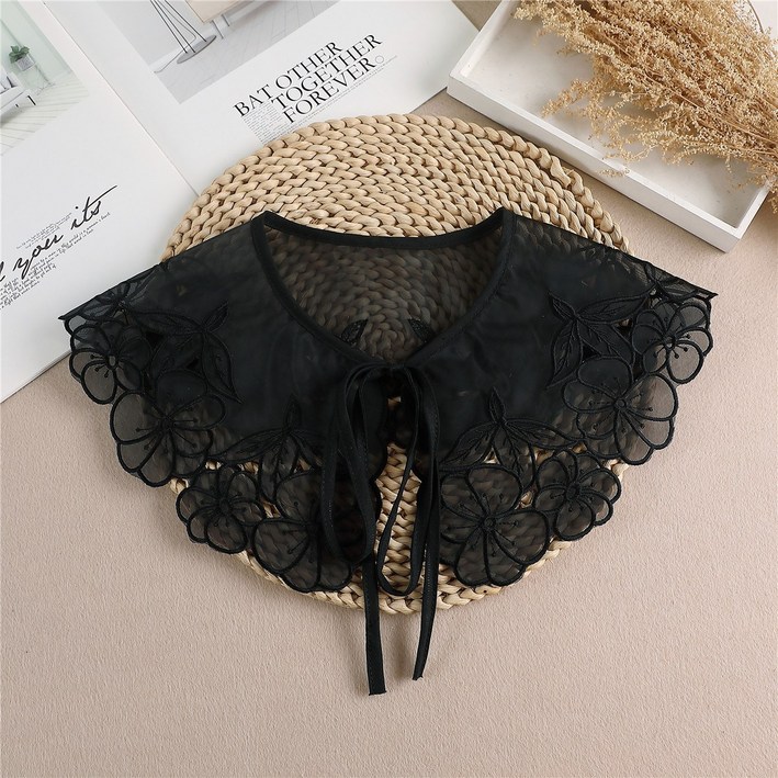 나인조이 레이어드 페이크 넥카라 레이스 블라우스 넥케이프 나인조이 레이어드 페이크 넥카라 레이스 블라우스 넥케이프