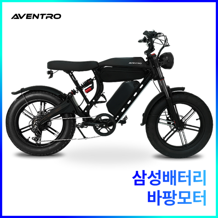 아벤트로 GT750 전기자전거 자토바이 팻바이크, 블랙, 마그네슘 합금