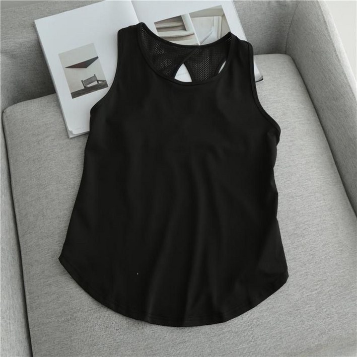 여름 여성 스포츠 민소매 나시티 운동 베스트 상의 통기성 메쉬 디자인 탱크탑 피트니스 의류 JS