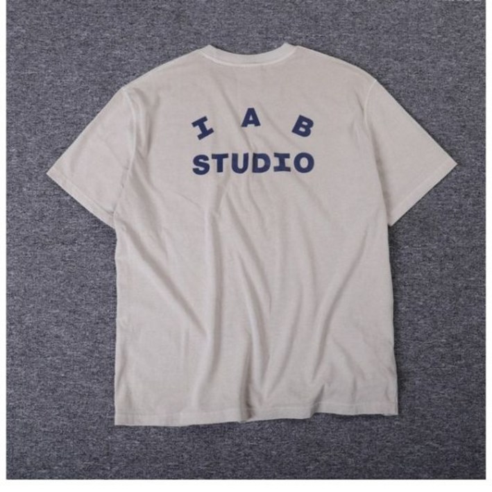 남자 반팔 티셔츠 남성 머슬릿 반팔티 IAB Studio Letter Print 하이스트리트 루스 다목적 커플 라운드 넥 상의 티 스트리트웨어 20230407
